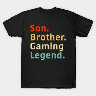 Son Brother Gaming Legend Gamer Gifts For Teen Boys Gaming T-Shirt